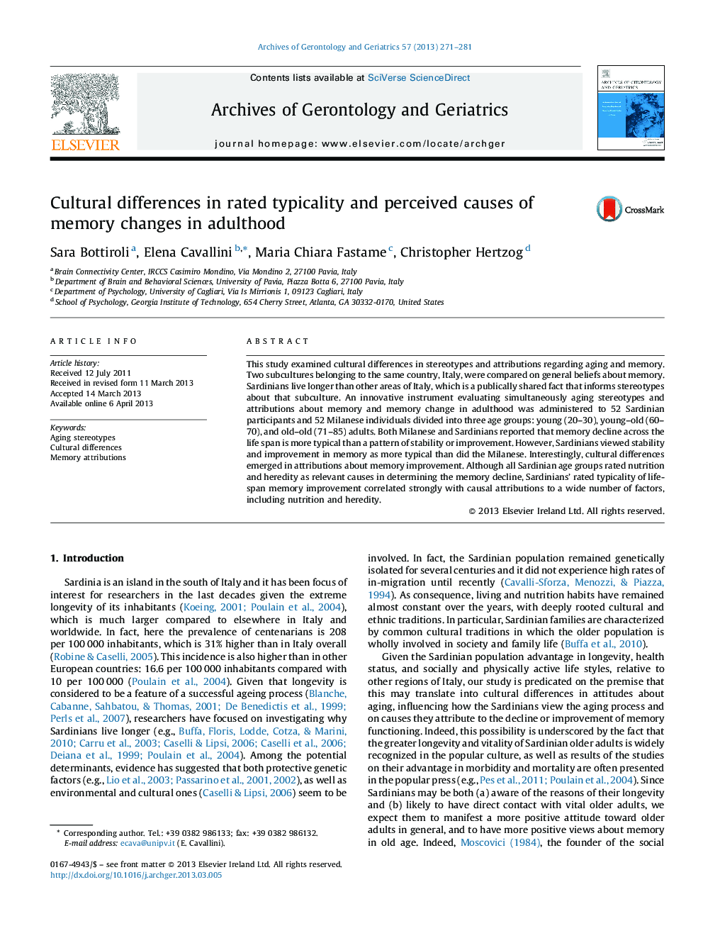 Cultural differences in rated typicality and perceived causes of memory changes in adulthood