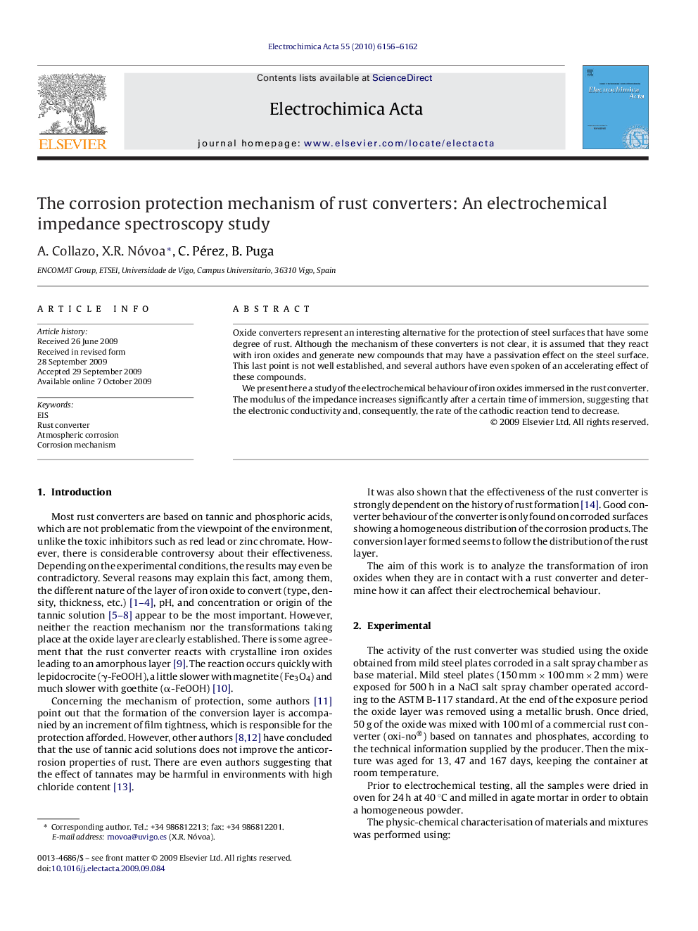 The corrosion protection mechanism of rust converters: An electrochemical impedance spectroscopy study