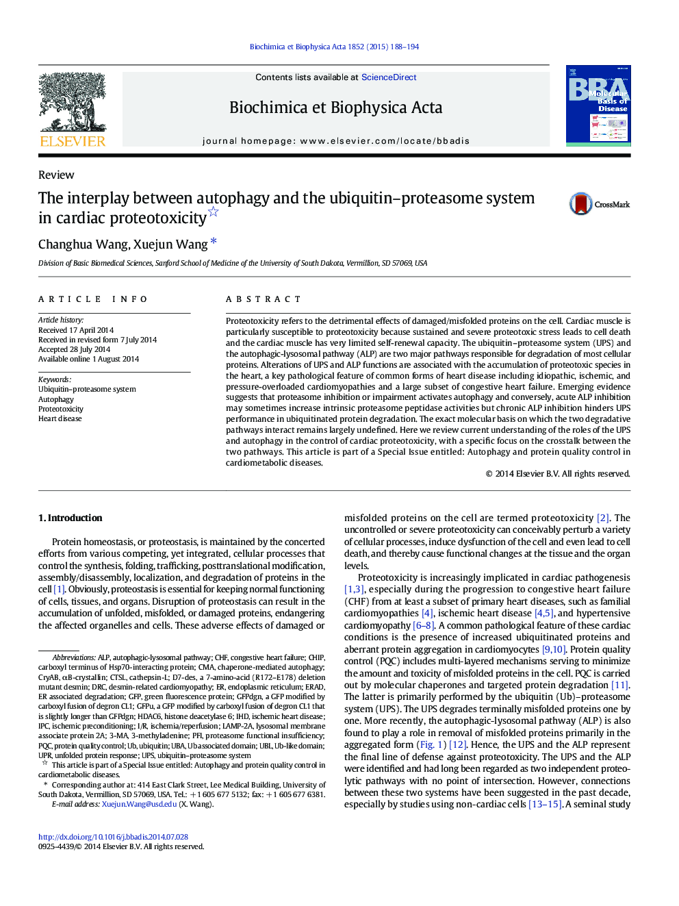 The interplay between autophagy and the ubiquitin–proteasome system in cardiac proteotoxicity 