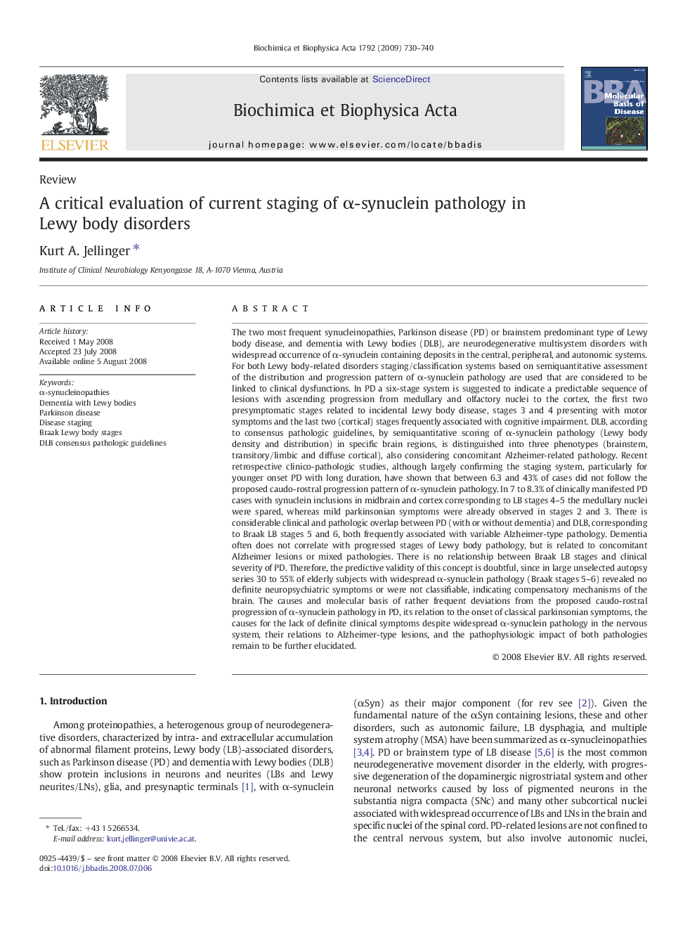 A critical evaluation of current staging of α-synuclein pathology in Lewy body disorders