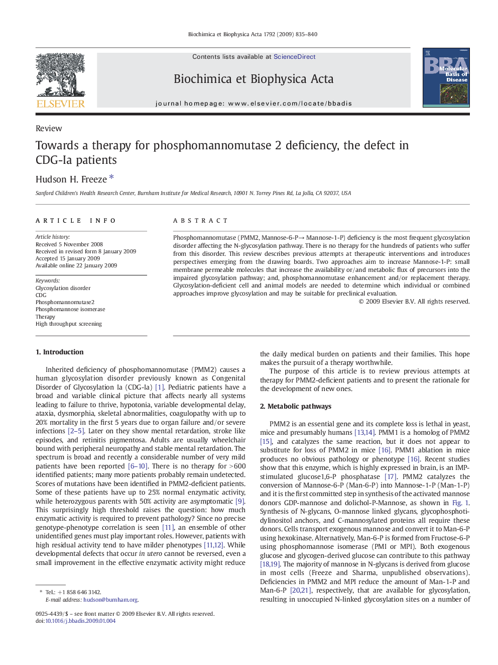 Towards a therapy for phosphomannomutase 2 deficiency, the defect in CDG-Ia patients