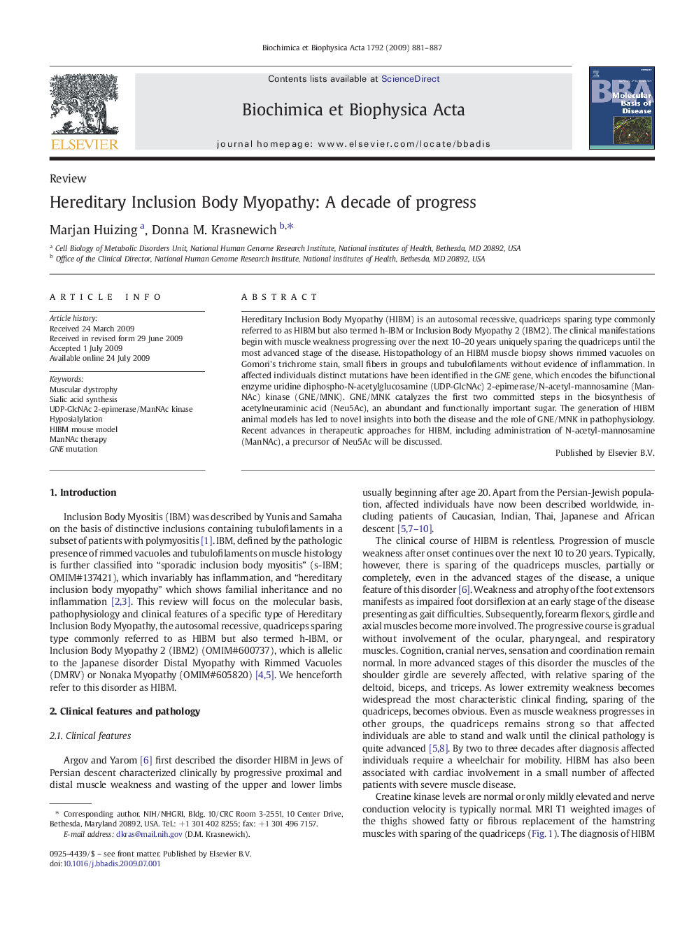 Hereditary Inclusion Body Myopathy: A decade of progress