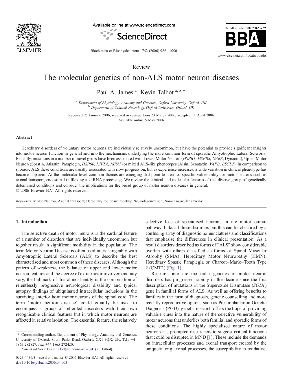 The molecular genetics of non-ALS motor neuron diseases