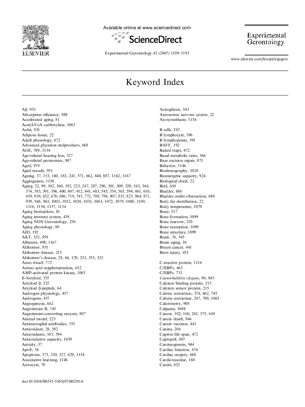 Keyword Index