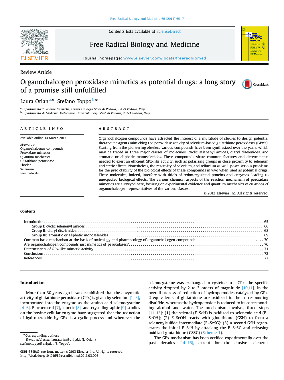 Organochalcogen peroxidase mimetics as potential drugs: a long story of a promise still unfulfilled
