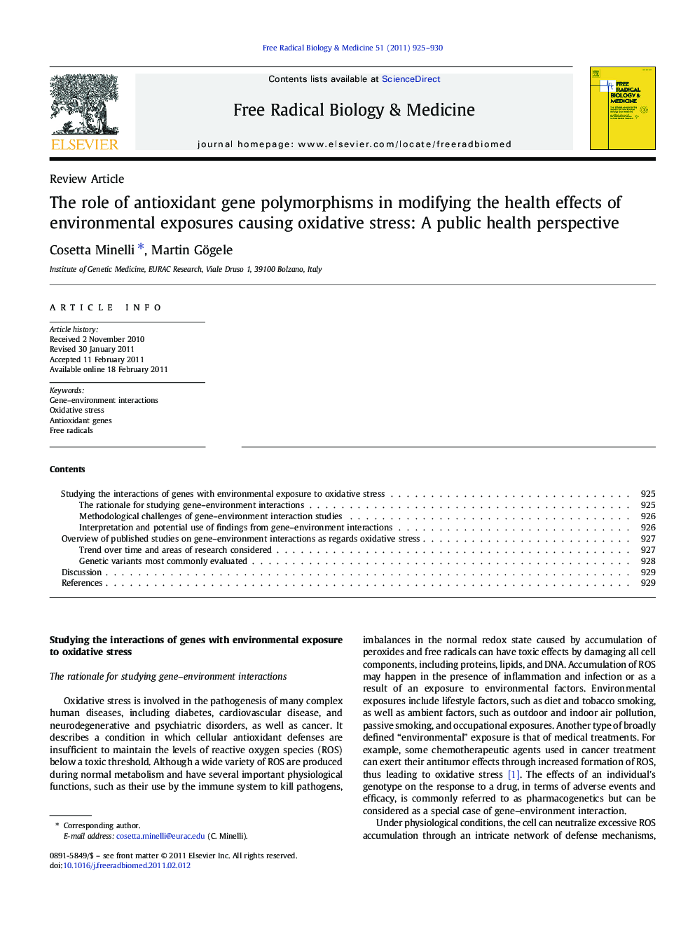 The role of antioxidant gene polymorphisms in modifying the health effects of environmental exposures causing oxidative stress: A public health perspective