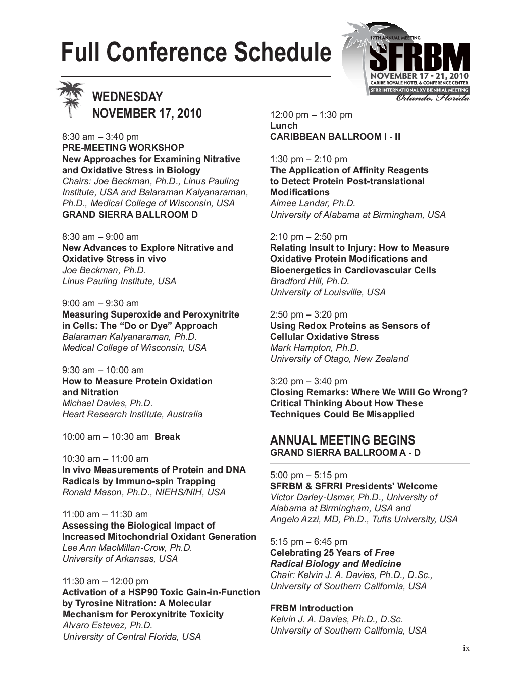 Full Conference Agenda