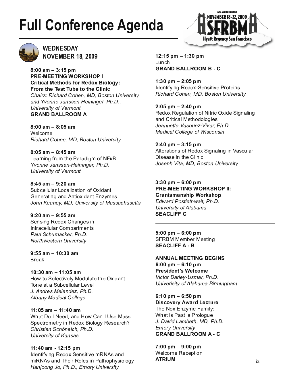 Full Conference Agenda