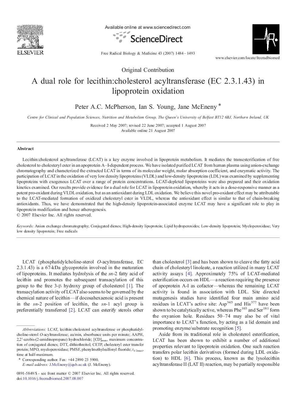 A dual role for lecithin:cholesterol acyltransferase (EC 2.3.1.43) in lipoprotein oxidation