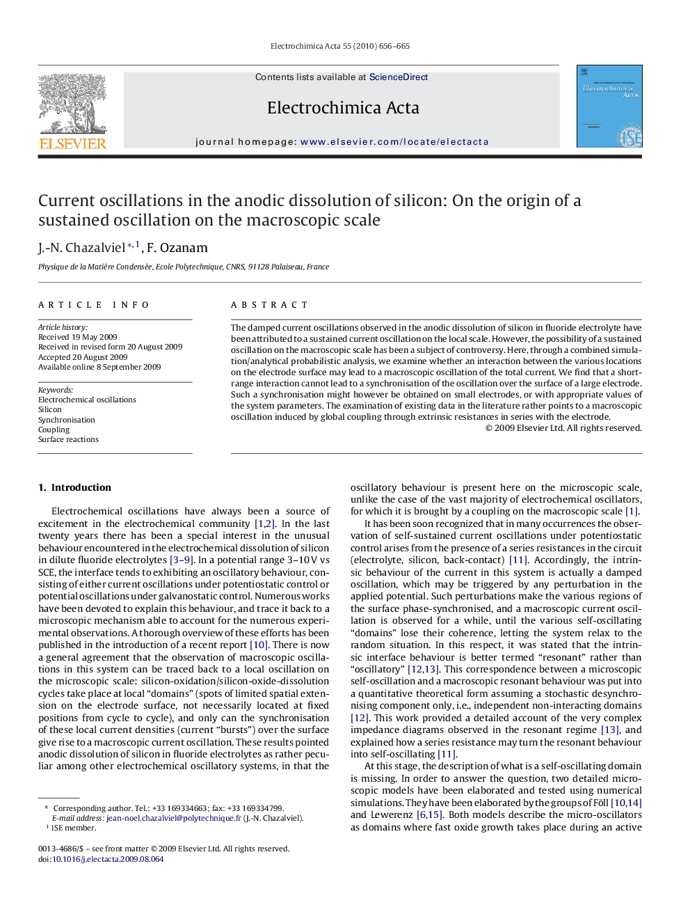 Current oscillations in the anodic dissolution of silicon: On the origin of a sustained oscillation on the macroscopic scale