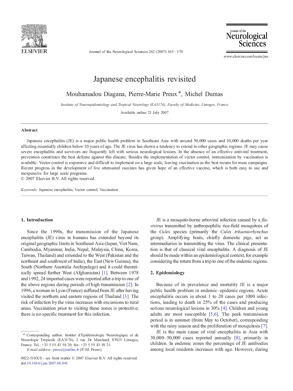 Japanese encephalitis revisited