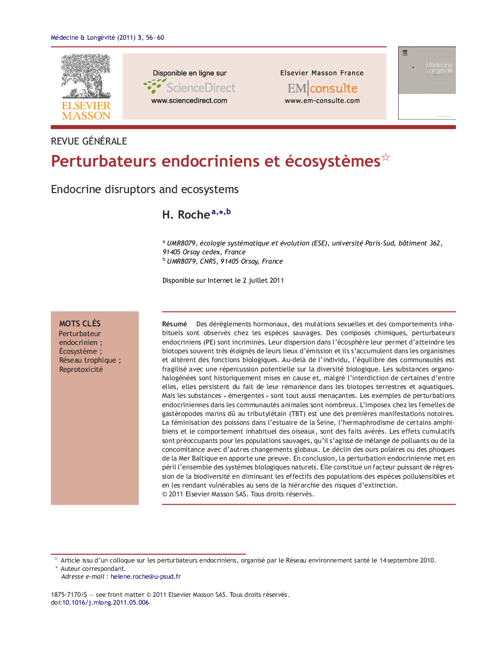 Perturbateurs endocriniens et écosystÃ¨mes