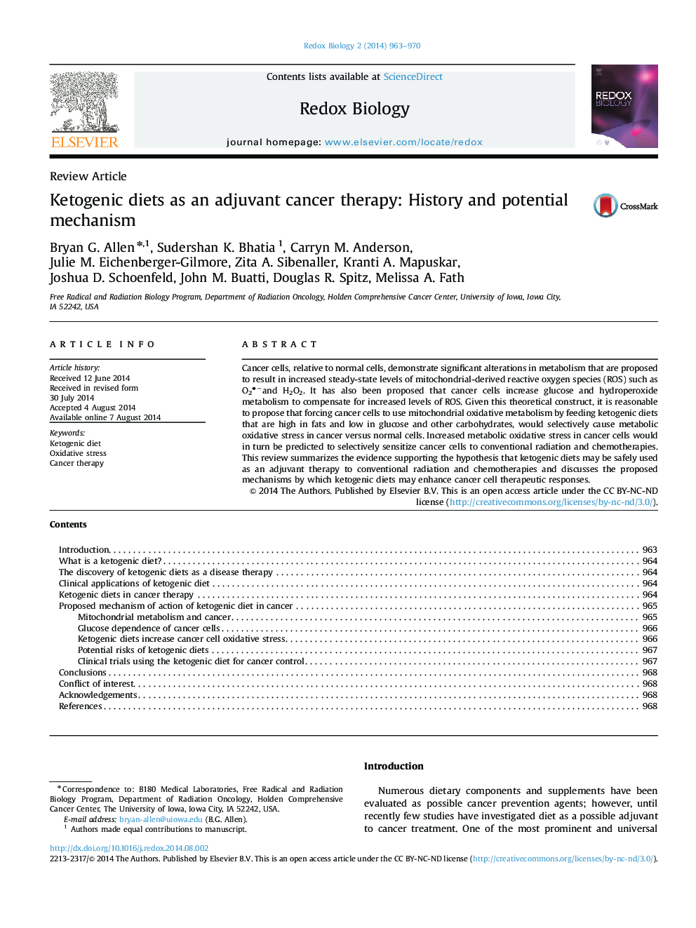 Ketogenic diets as an adjuvant cancer therapy: History and potential mechanism