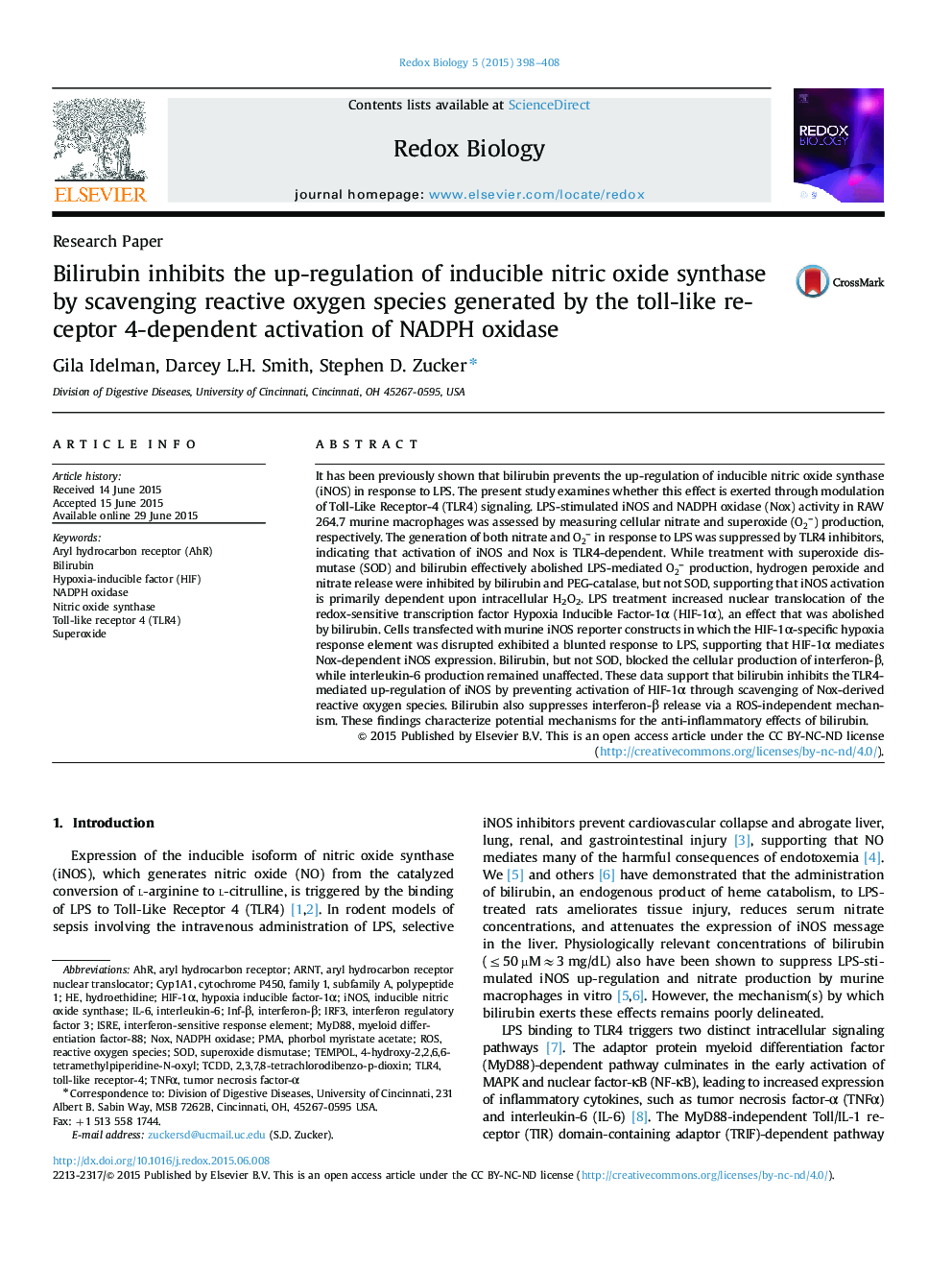 Bilirubin inhibits the up-regulation of inducible nitric oxide synthase by scavenging reactive oxygen species generated by the toll-like receptor 4-dependent activation of NADPH oxidase