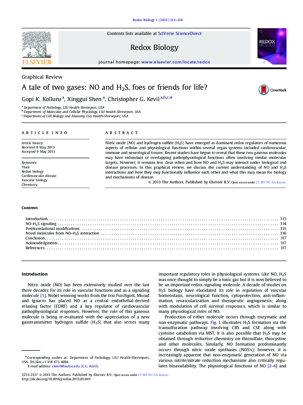 A tale of two gases: NO and H2S, foes or friends for life?