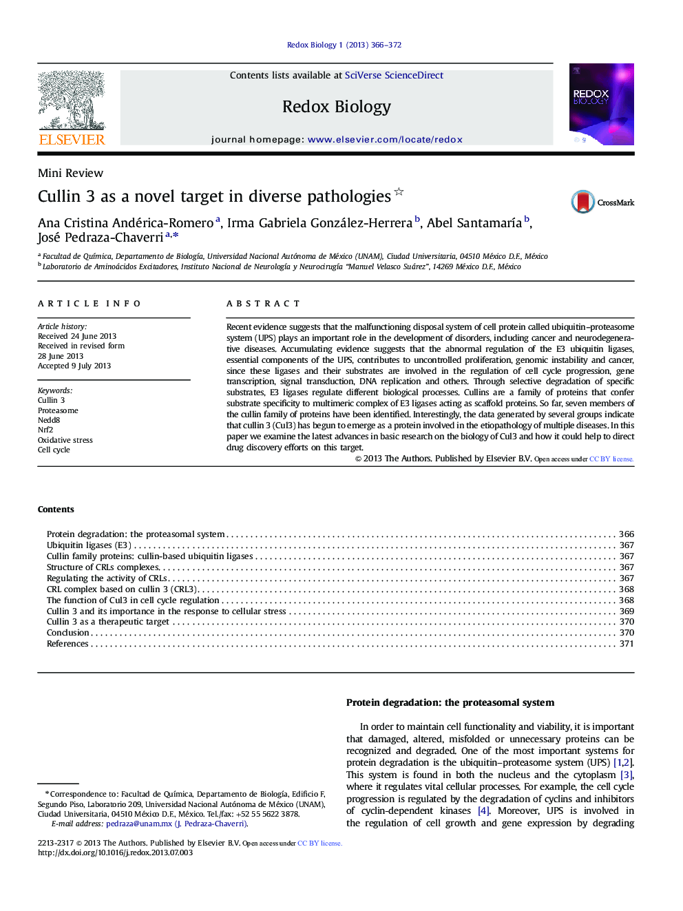 Cullin 3 as a novel target in diverse pathologies