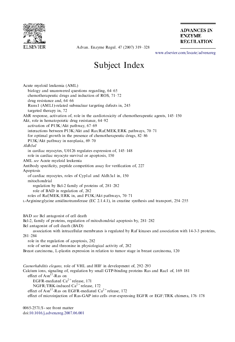 عکس صفحه اول مقاله: Subject index Subject index