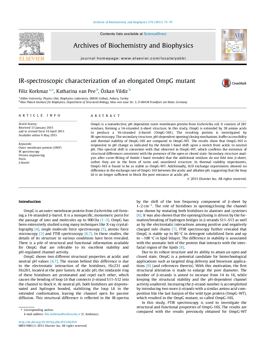 IR-spectroscopic characterization of an elongated OmpG mutant