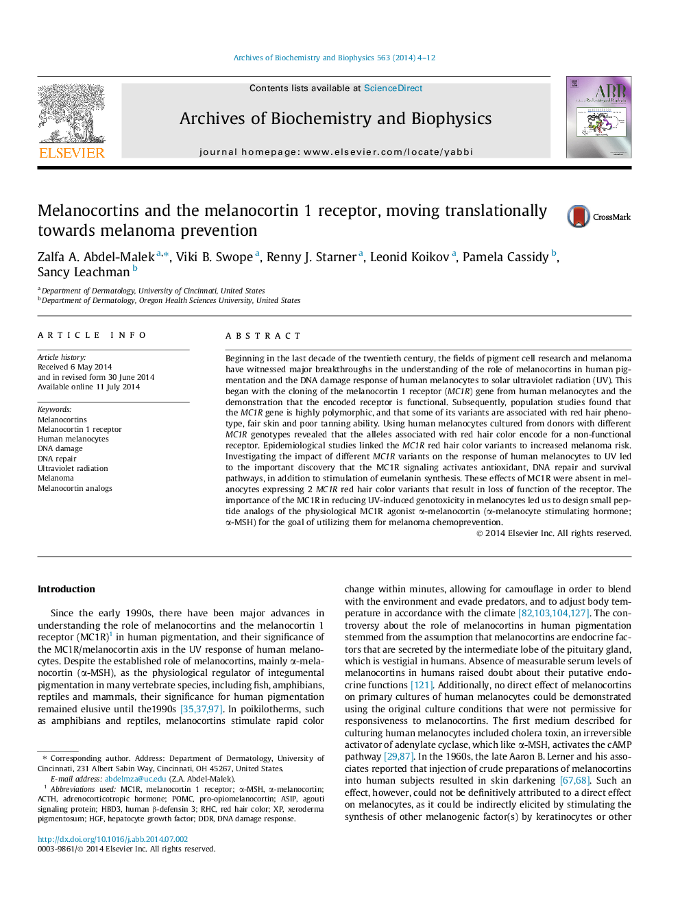 Melanocortins and the melanocortin 1 receptor, moving translationally towards melanoma prevention