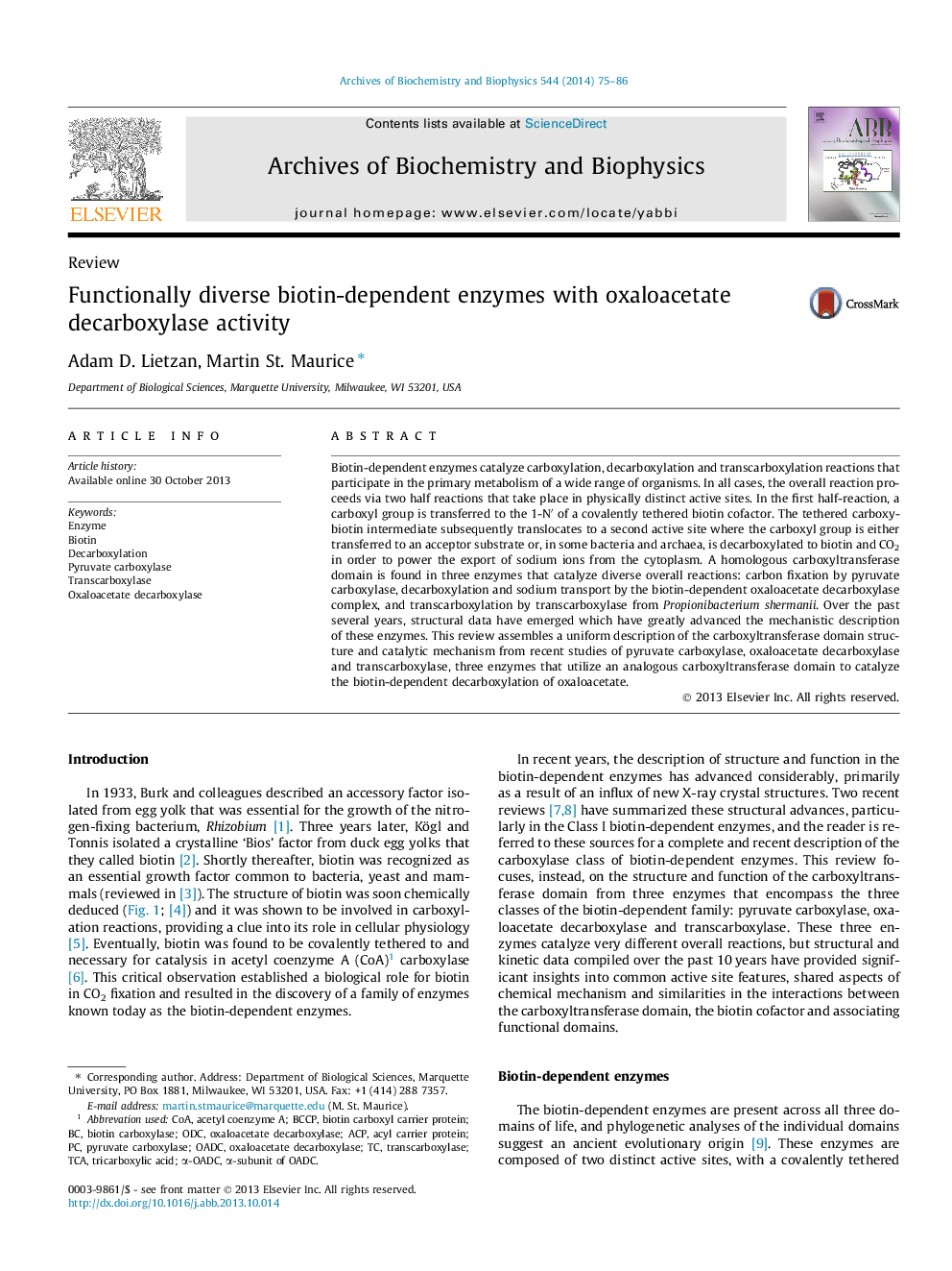 Functionally diverse biotin-dependent enzymes with oxaloacetate decarboxylase activity