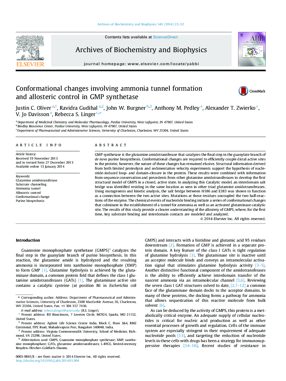 Conformational changes involving ammonia tunnel formation and allosteric control in GMP synthetase