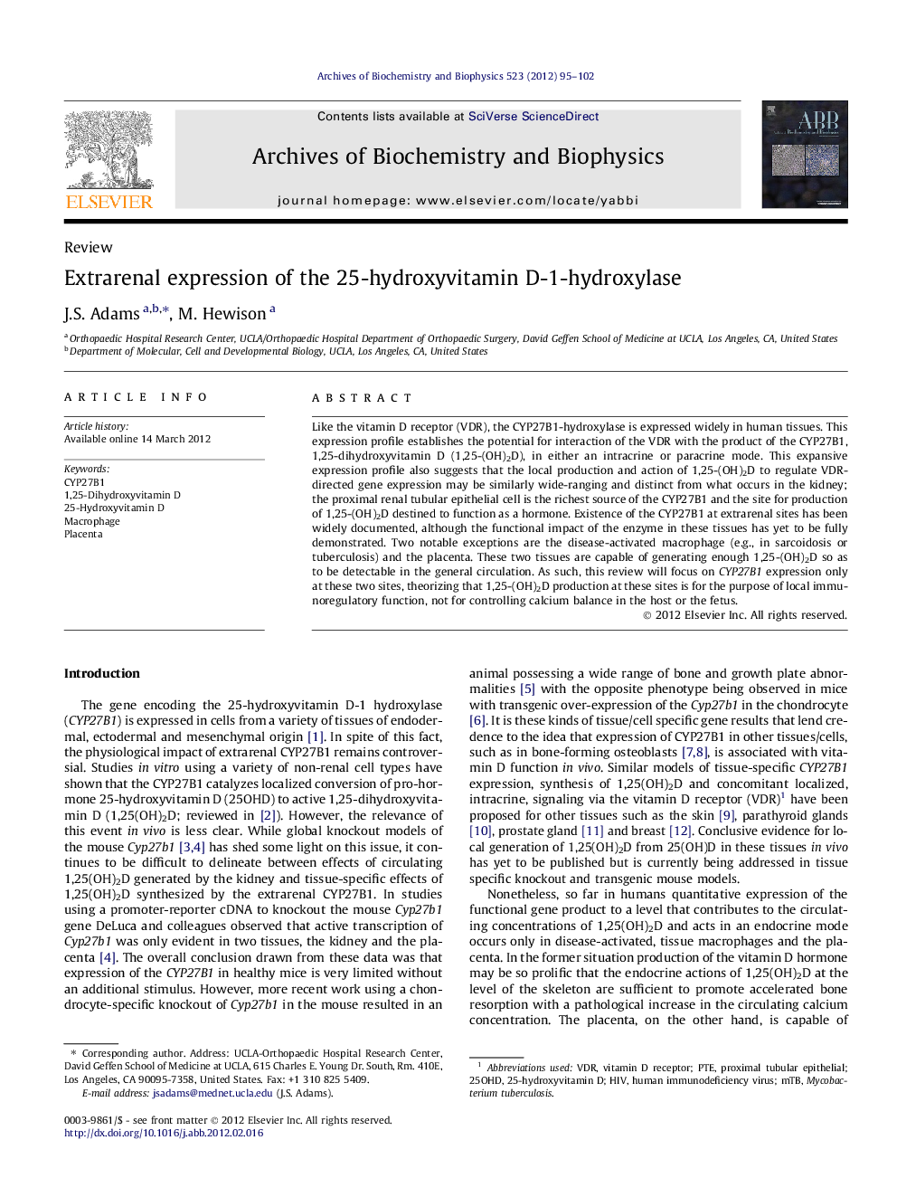 Extrarenal expression of the 25-hydroxyvitamin D-1-hydroxylase