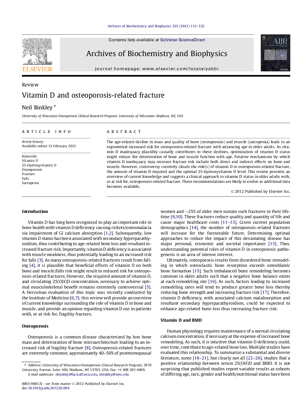 Vitamin D and osteoporosis-related fracture