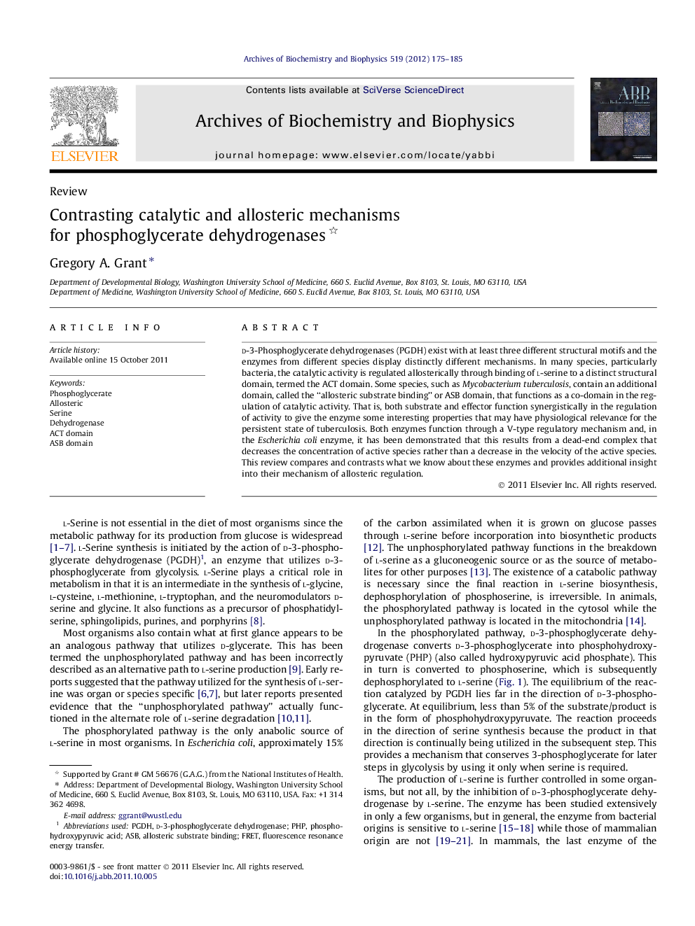 Contrasting catalytic and allosteric mechanisms for phosphoglycerate dehydrogenases 