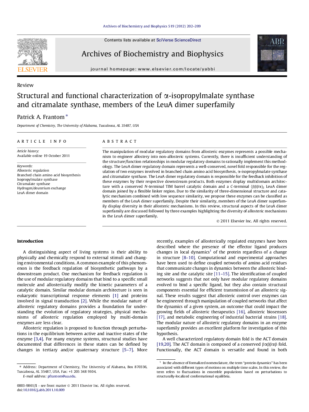 Structural and functional characterization of α-isopropylmalate synthase and citramalate synthase, members of the LeuA dimer superfamily