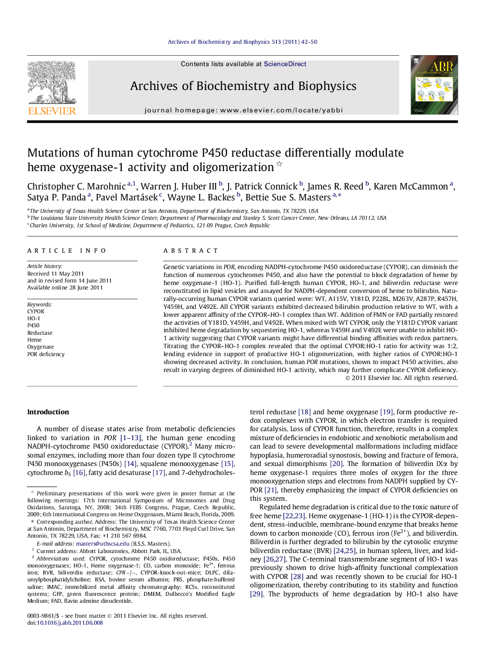 Mutations of human cytochrome P450 reductase differentially modulate heme oxygenase-1 activity and oligomerization