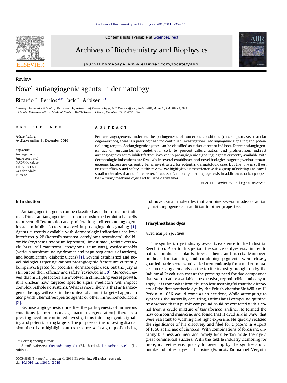 Novel antiangiogenic agents in dermatology