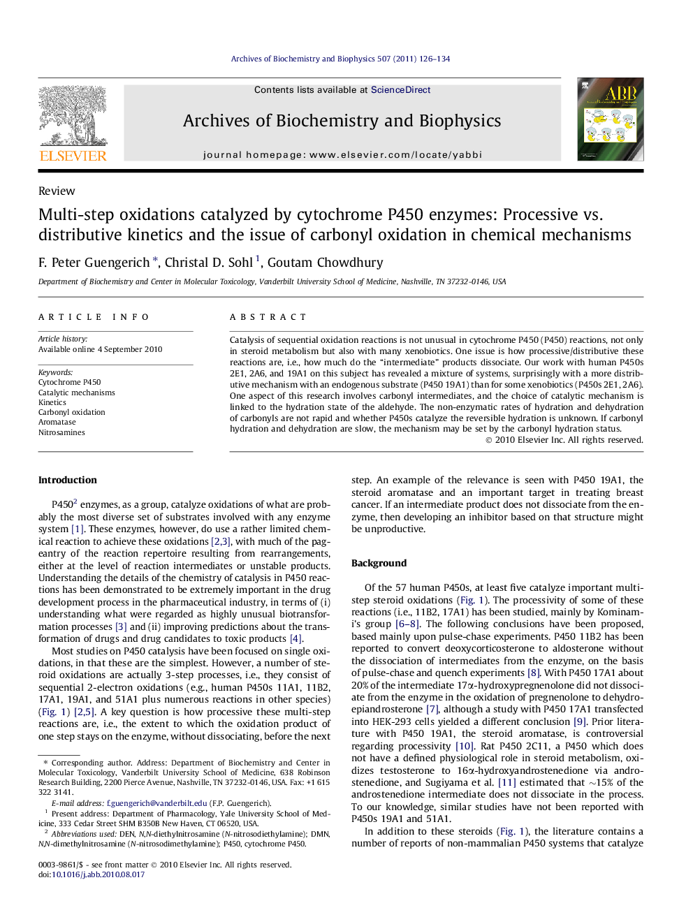 Multi-step oxidations catalyzed by cytochrome P450 enzymes: Processive vs. distributive kinetics and the issue of carbonyl oxidation in chemical mechanisms