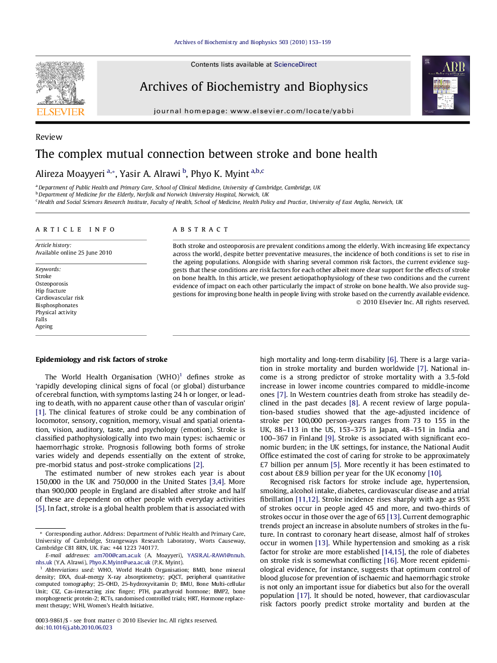 The complex mutual connection between stroke and bone health