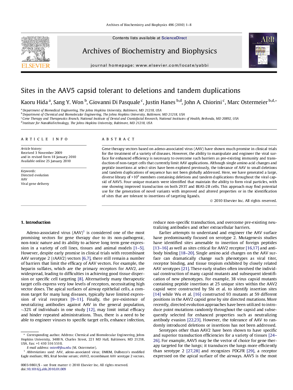 Sites in the AAV5 capsid tolerant to deletions and tandem duplications