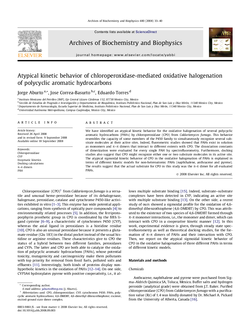 Atypical kinetic behavior of chloroperoxidase-mediated oxidative halogenation of polycyclic aromatic hydrocarbons