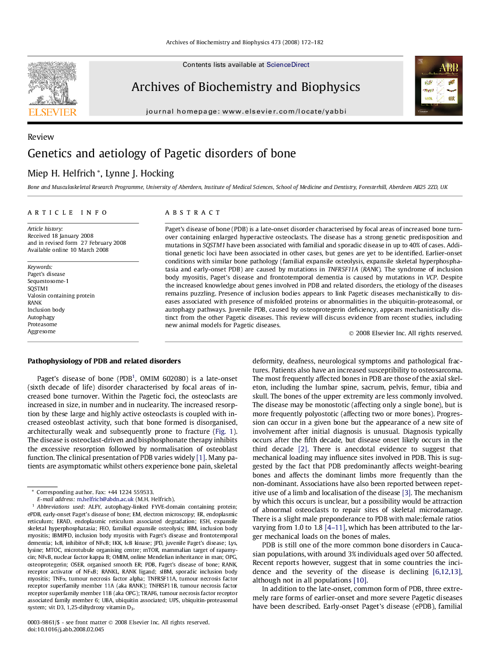 Genetics and aetiology of Pagetic disorders of bone