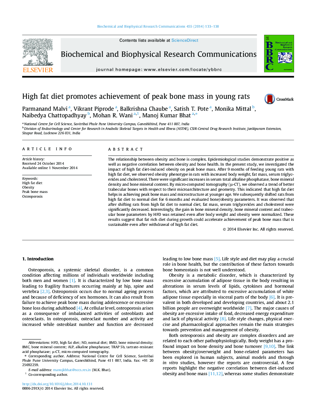 High fat diet promotes achievement of peak bone mass in young rats