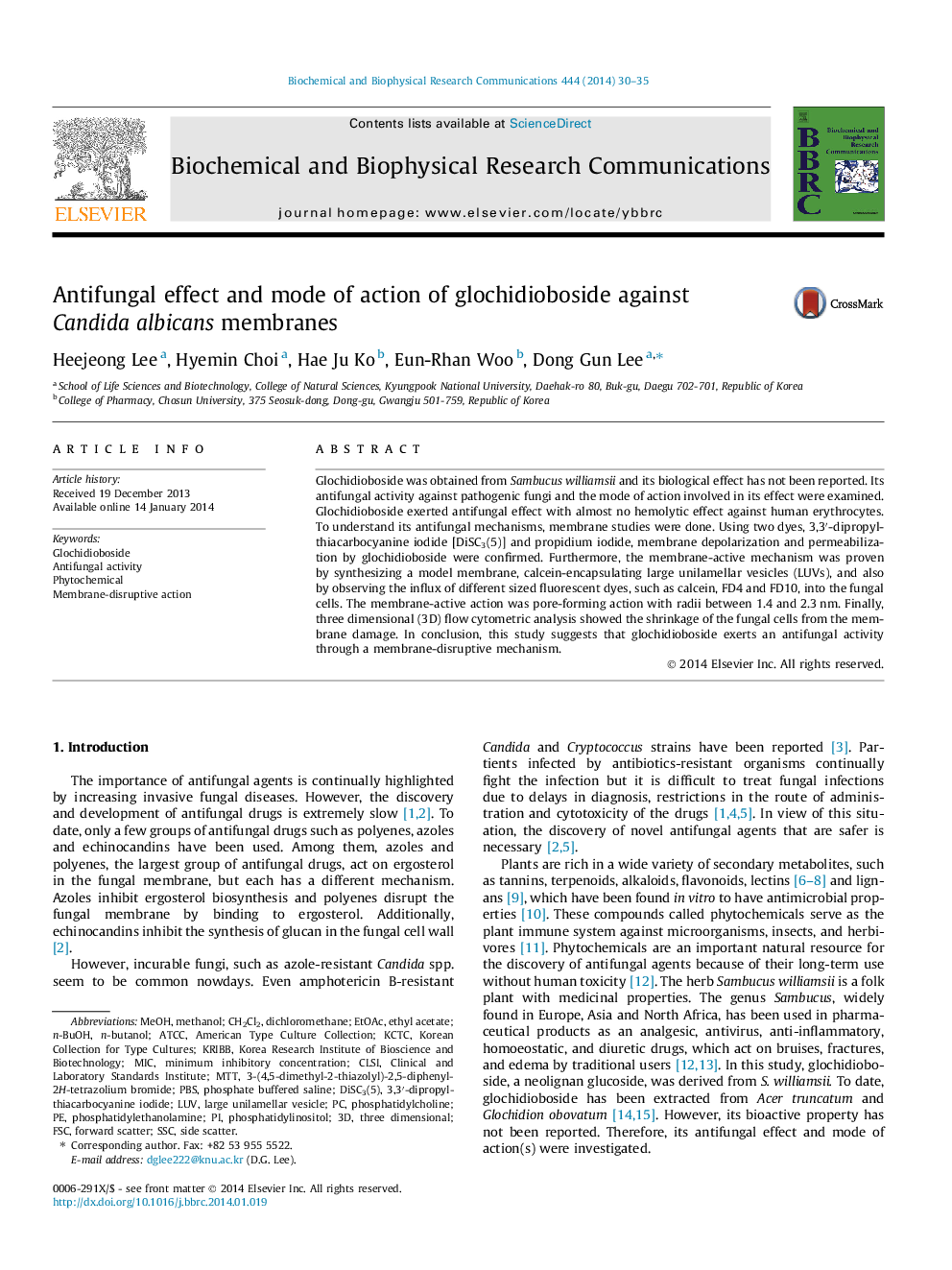 Antifungal effect and mode of action of glochidioboside against Candida albicans membranes