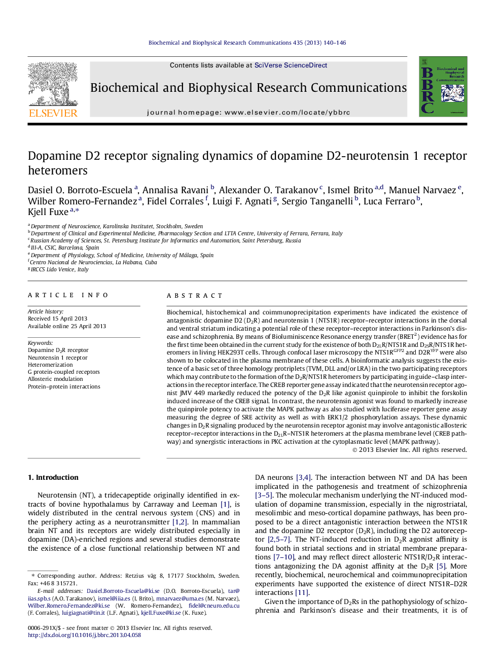 Dopamine D2 receptor signaling dynamics of dopamine D2-neurotensin 1 receptor heteromers