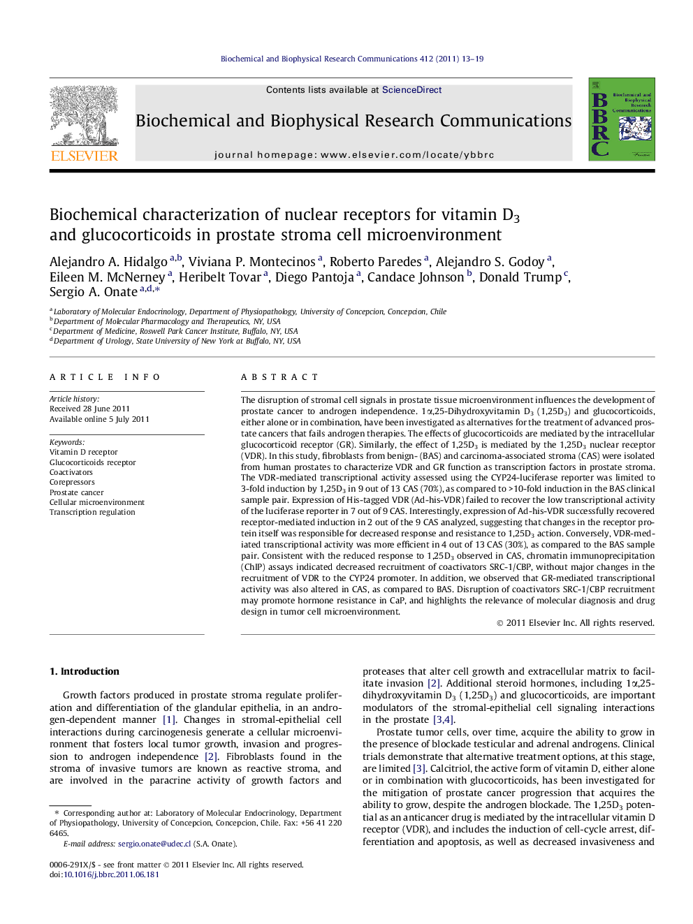 Biochemical characterization of nuclear receptors for vitamin D3 and glucocorticoids in prostate stroma cell microenvironment