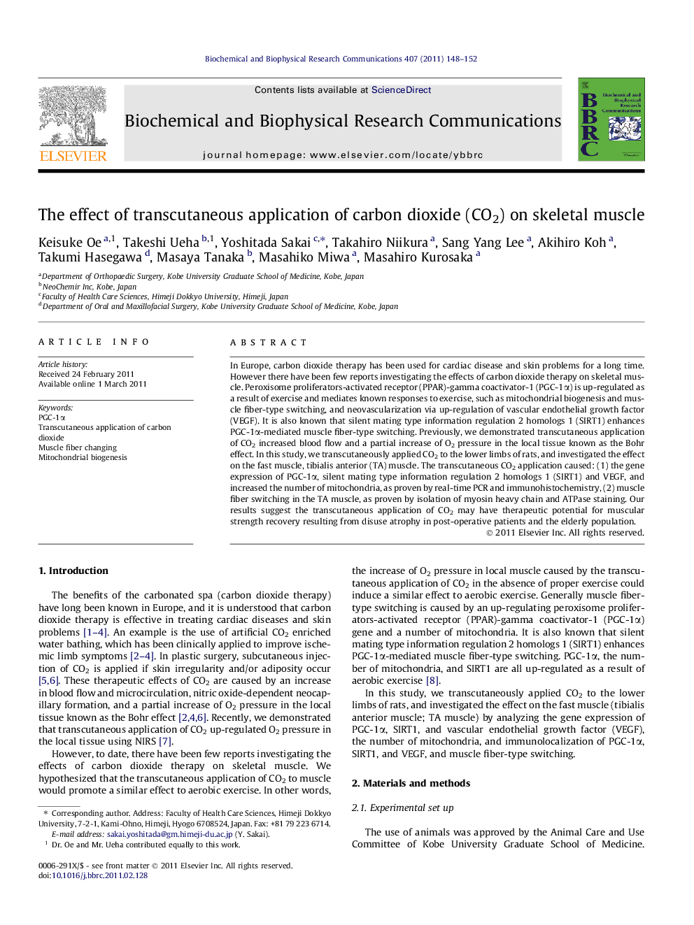 The effect of transcutaneous application of carbon dioxide (CO2) on skeletal muscle