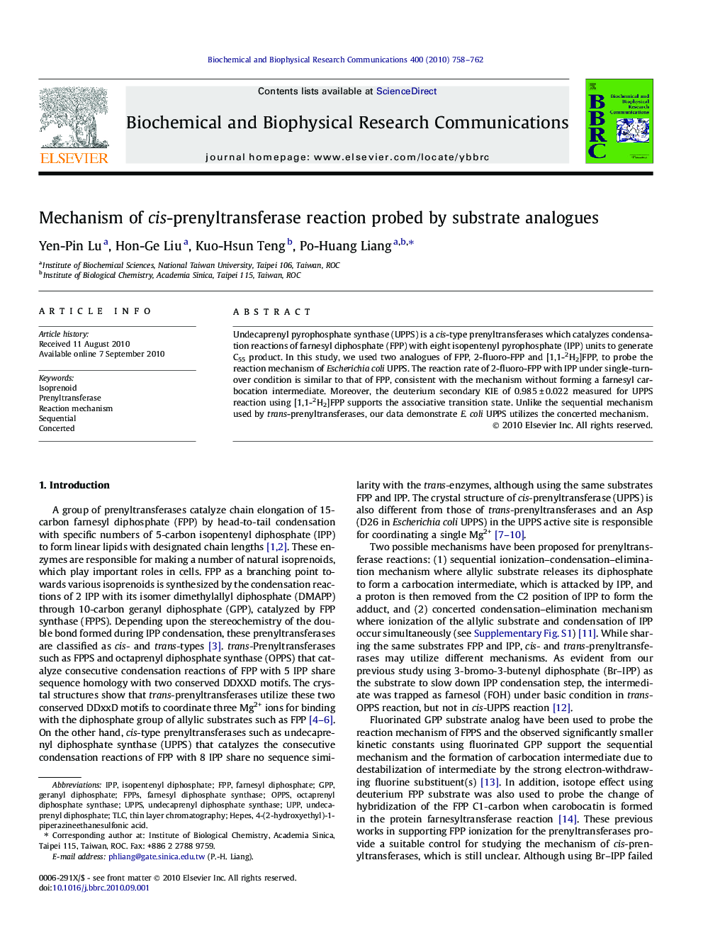 Mechanism of cis-prenyltransferase reaction probed by substrate analogues