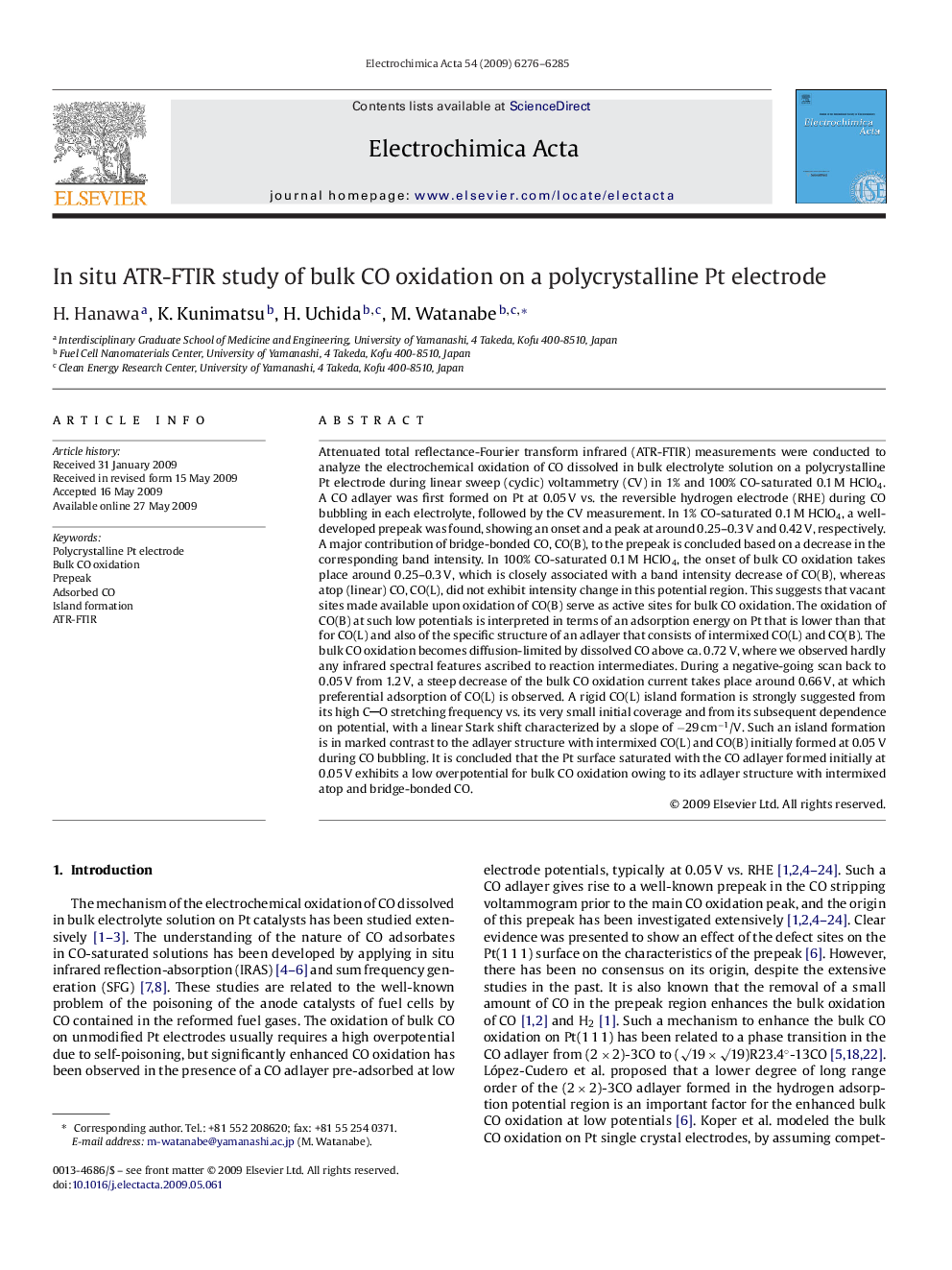 In situ ATR-FTIR study of bulk CO oxidation on a polycrystalline Pt electrode