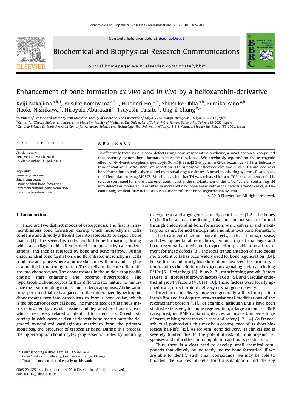 Enhancement of bone formation ex vivo and in vivo by a helioxanthin-derivative