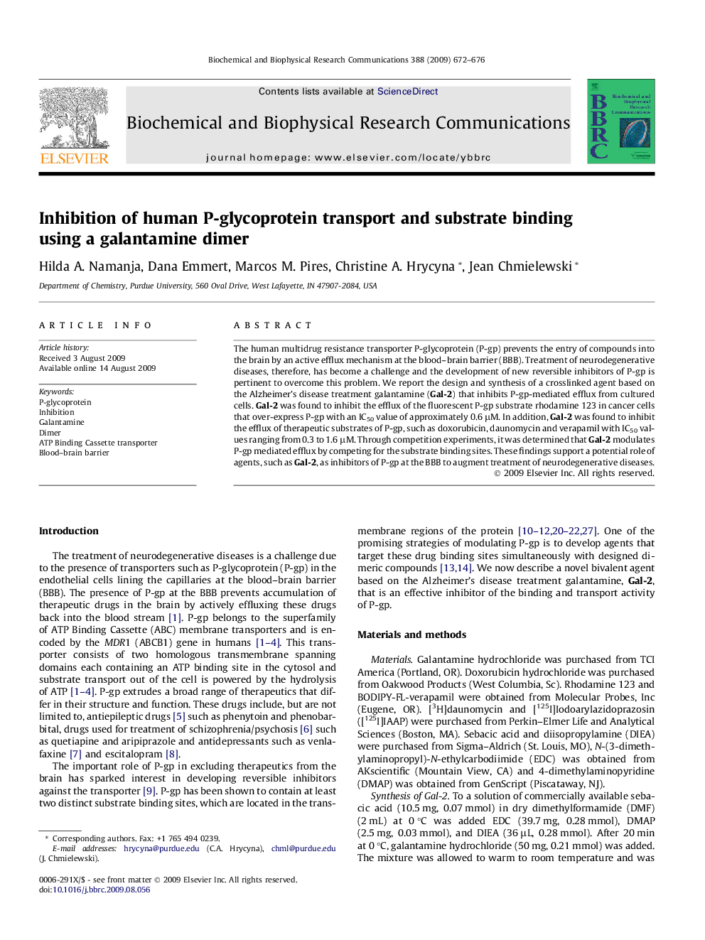 Inhibition of human P-glycoprotein transport and substrate binding using a galantamine dimer