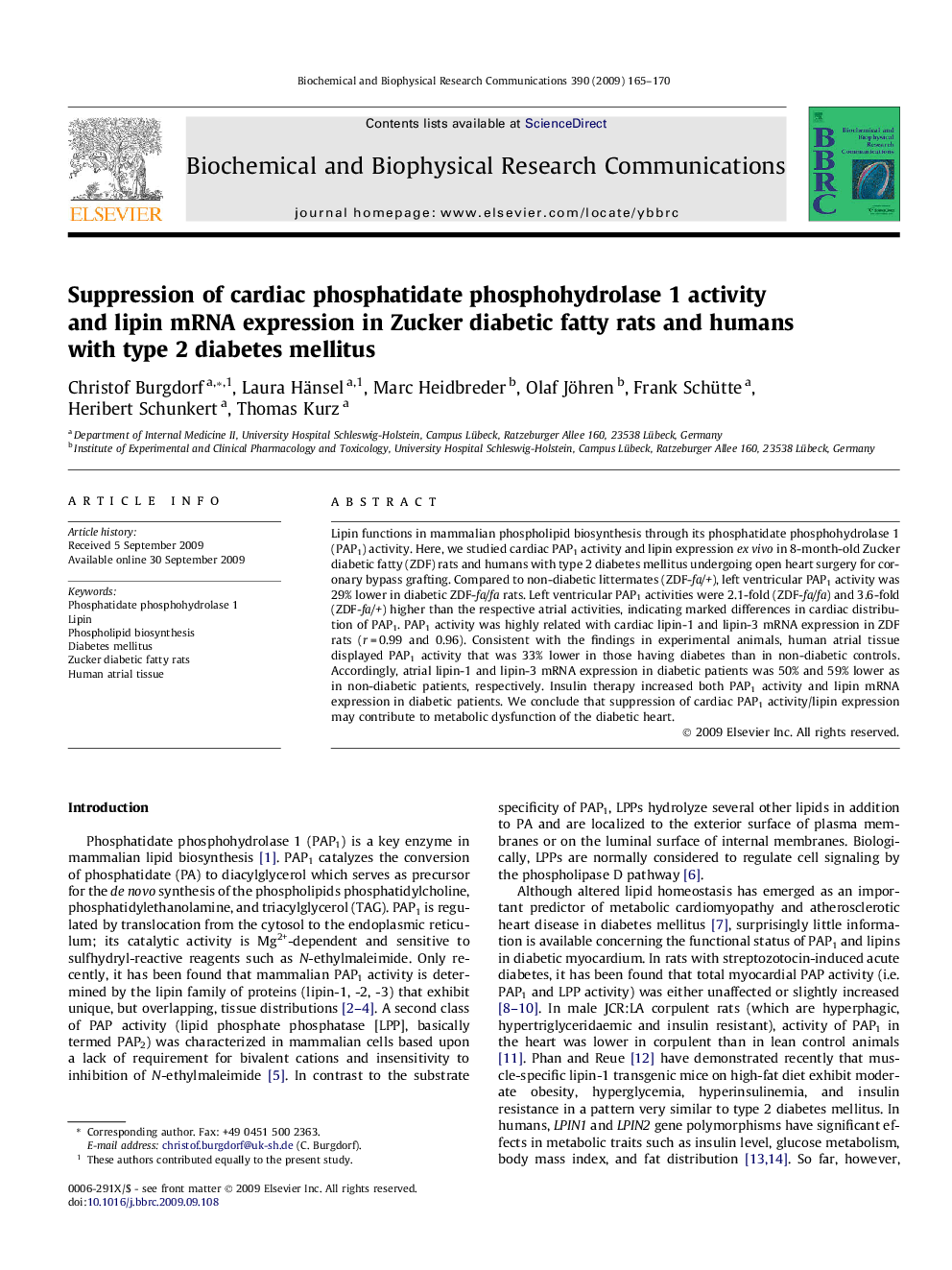 Suppression of cardiac phosphatidate phosphohydrolase 1 activity and lipin mRNA expression in Zucker diabetic fatty rats and humans with type 2 diabetes mellitus