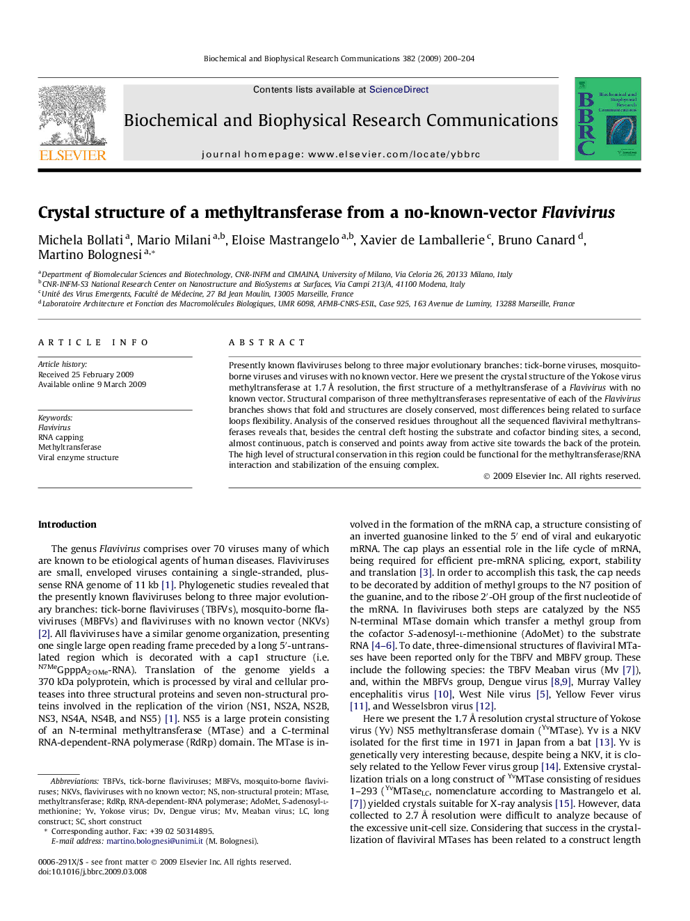 Crystal structure of a methyltransferase from a no-known-vector Flavivirus