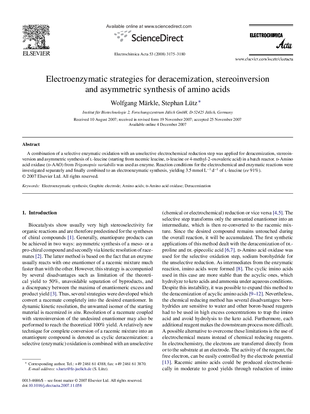 Electroenzymatic strategies for deracemization, stereoinversion and asymmetric synthesis of amino acids