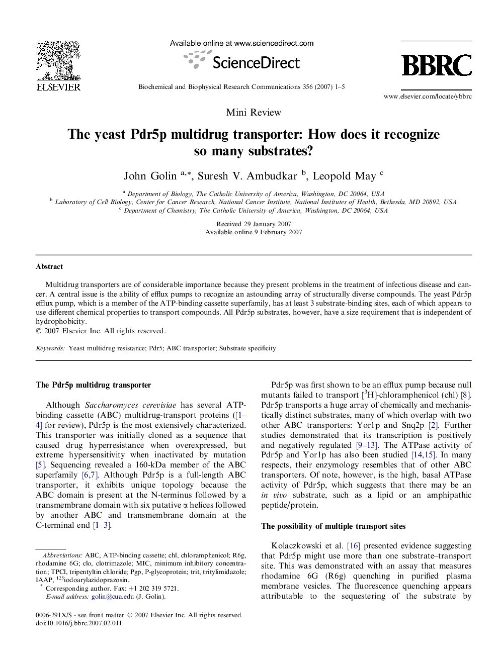 The yeast Pdr5p multidrug transporter: How does it recognize so many substrates?