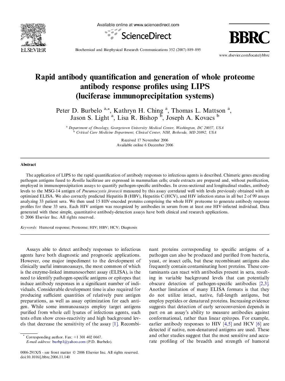 Rapid antibody quantification and generation of whole proteome antibody response profiles using LIPS (luciferase immunoprecipitation systems)